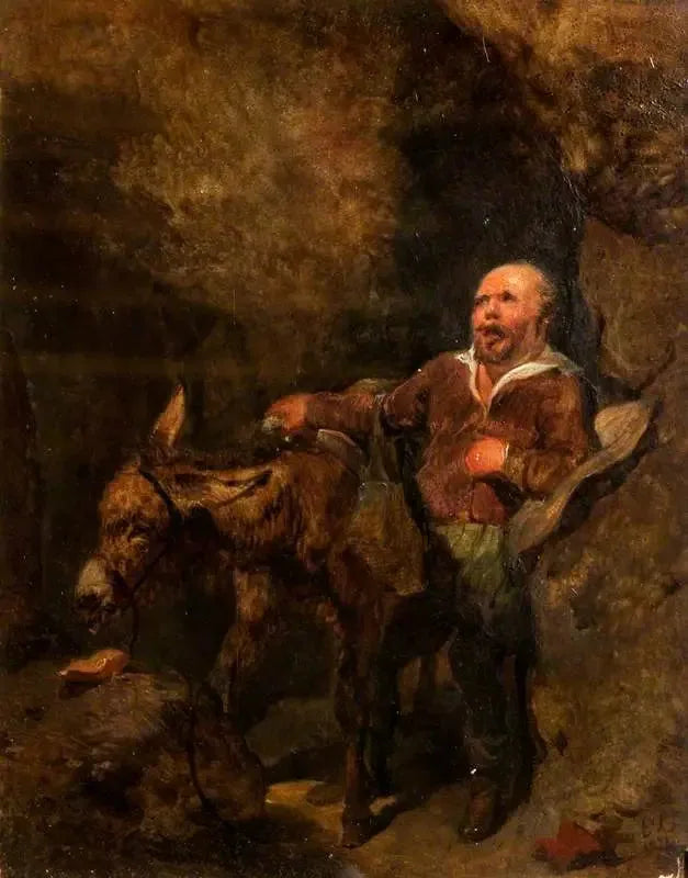 Sancho Panza and the Grisonnant (excerpt from "Don Quixote" by Cervantes) - Edwin Henry Landseer