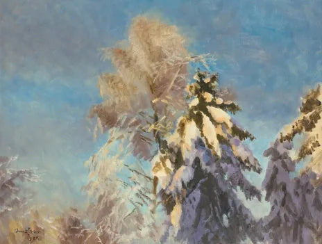 Snow-laden fir trees - Bruno Liljefors