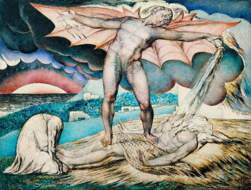 Satan châtie Job with painful boils - William Blake