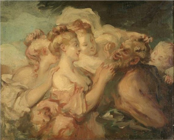 Satyr and Bacchantes - Jean-Honoré Fragonard