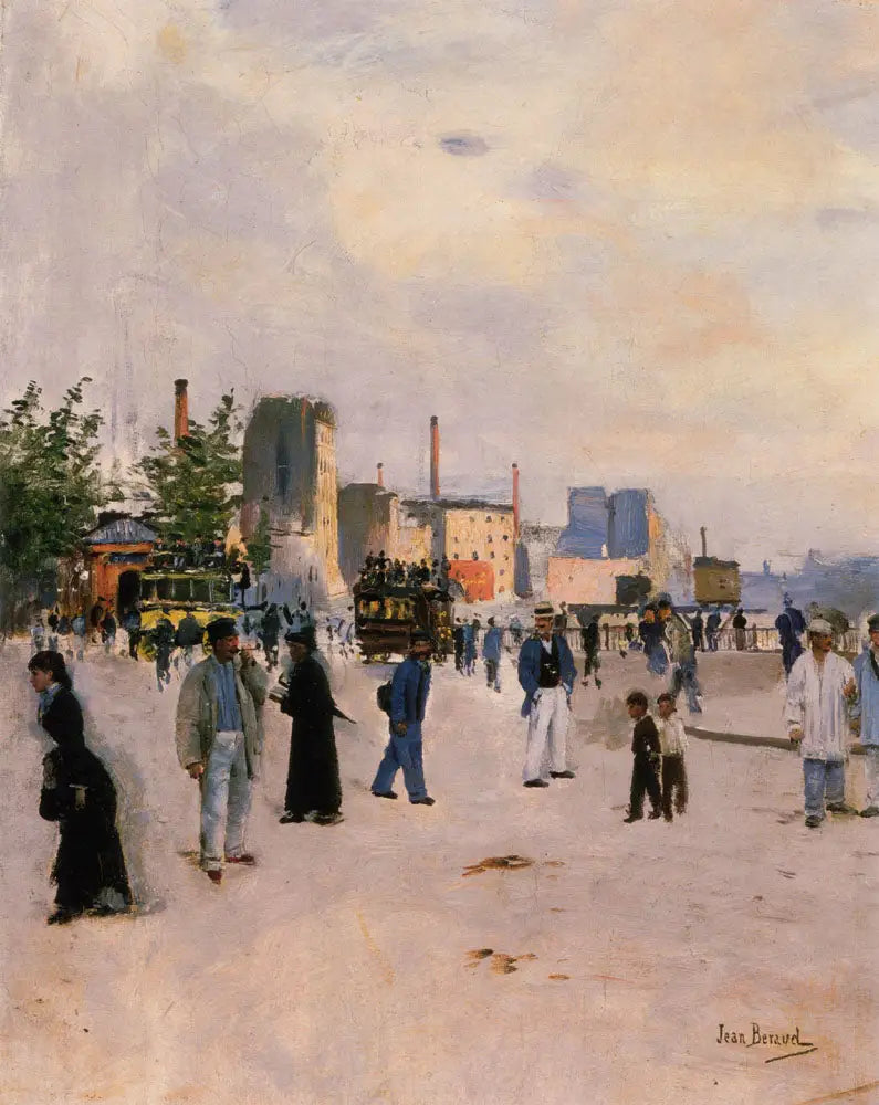 Scene with factory chimneys - Jean Béraud
