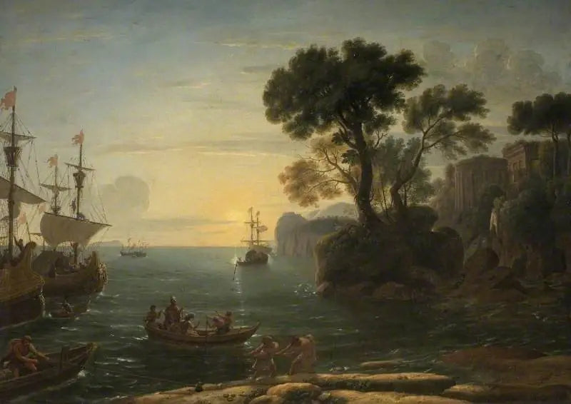 Coastal Scene with Aeneas Landing in Latium - Claude Lorrain