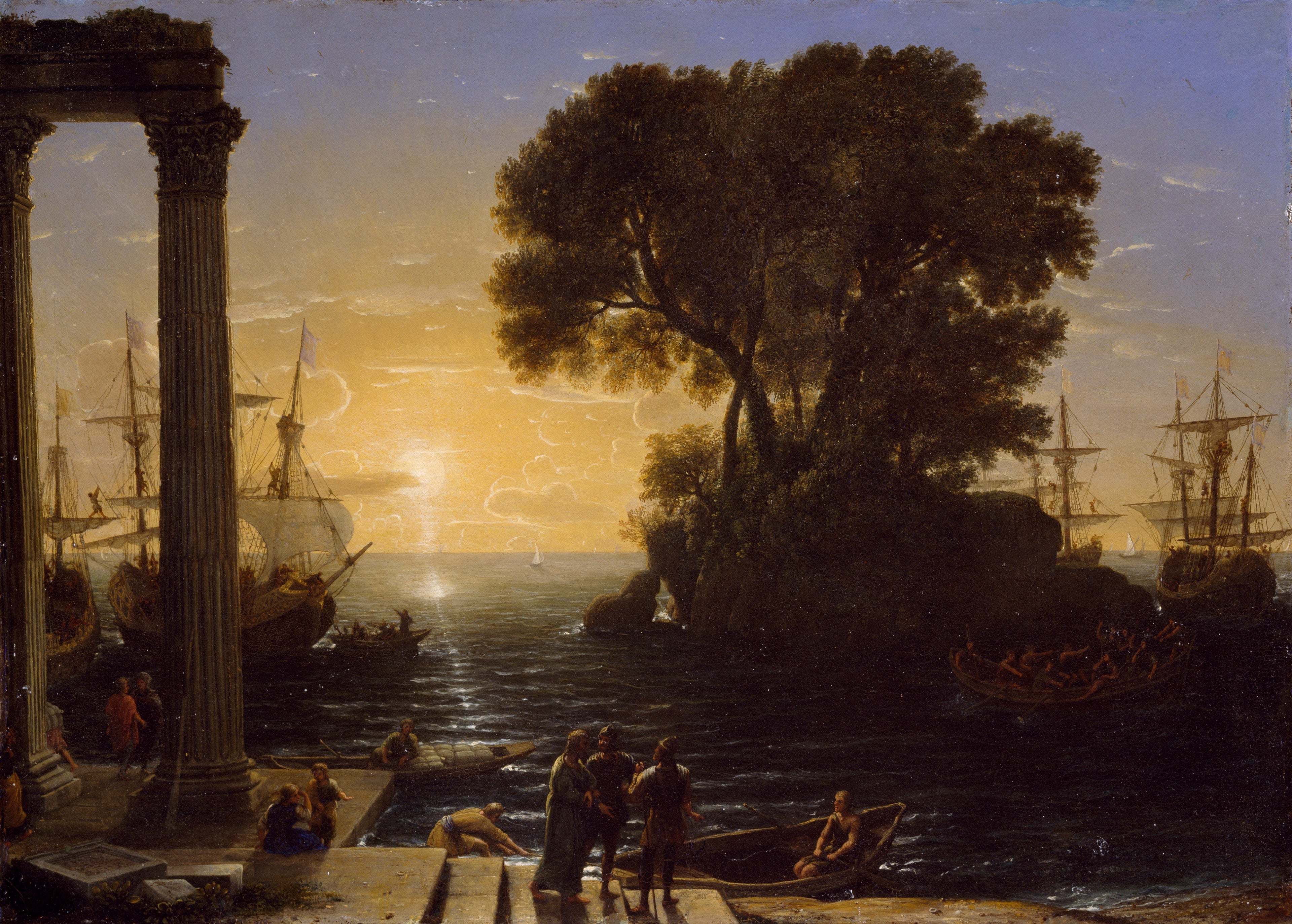 Coastal Scene with the Embarkation of Saint Paul - Claude Lorrain