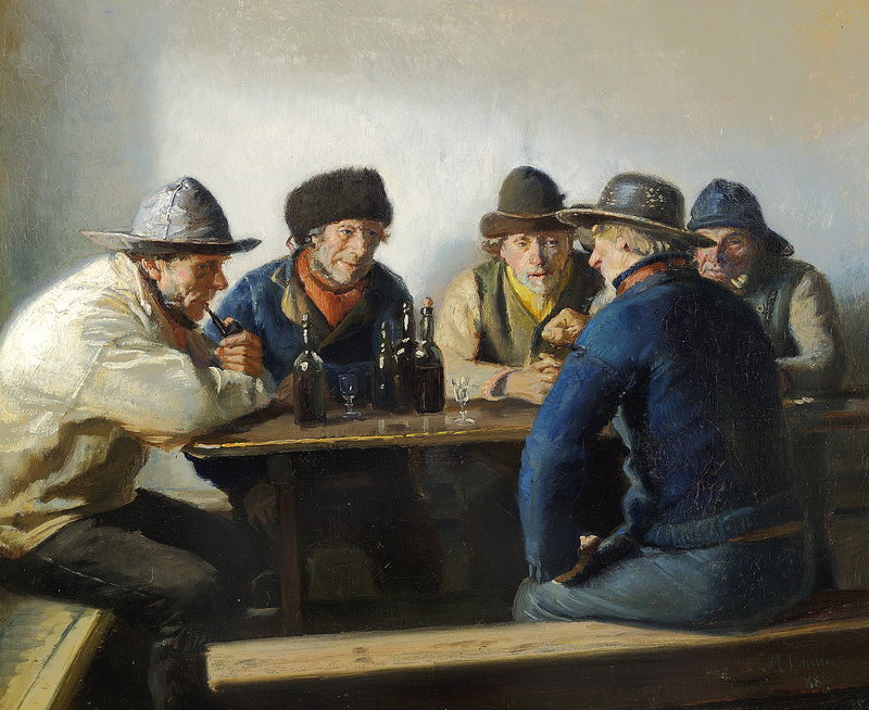 Scene from an inn. - Michael Peter Ancher