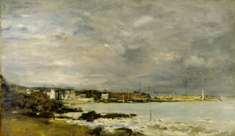 Scene of a Beach and Reefs - Eugène Boudin