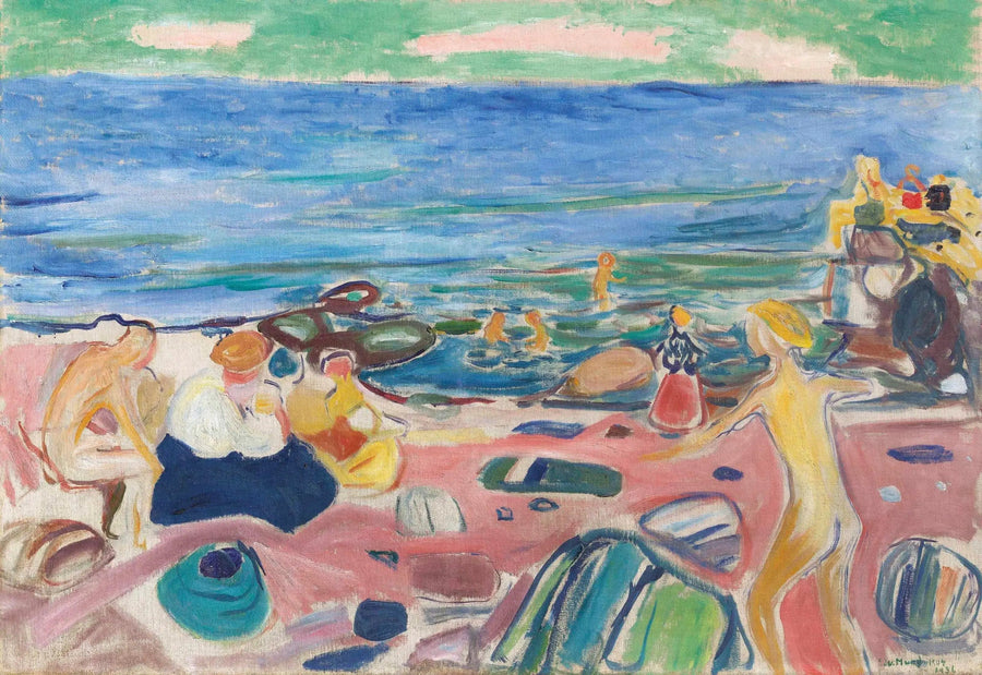 Bathing Scene at Åsgårdstrand - Edvard Munch