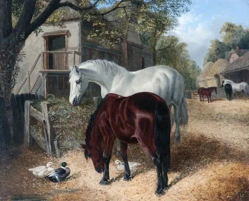 Farm Scene with Horses - John Frederick Herring, Sr.