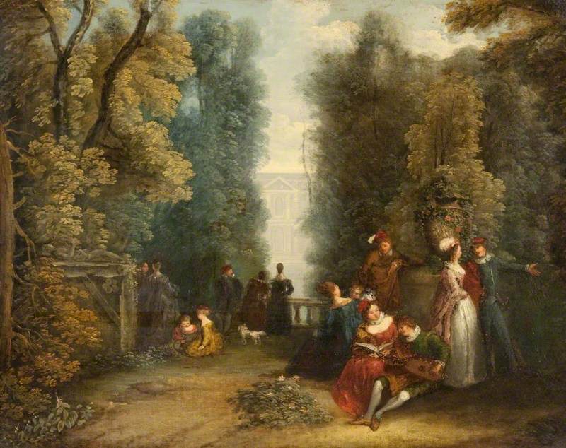 Garden Scene - Antoine Watteau