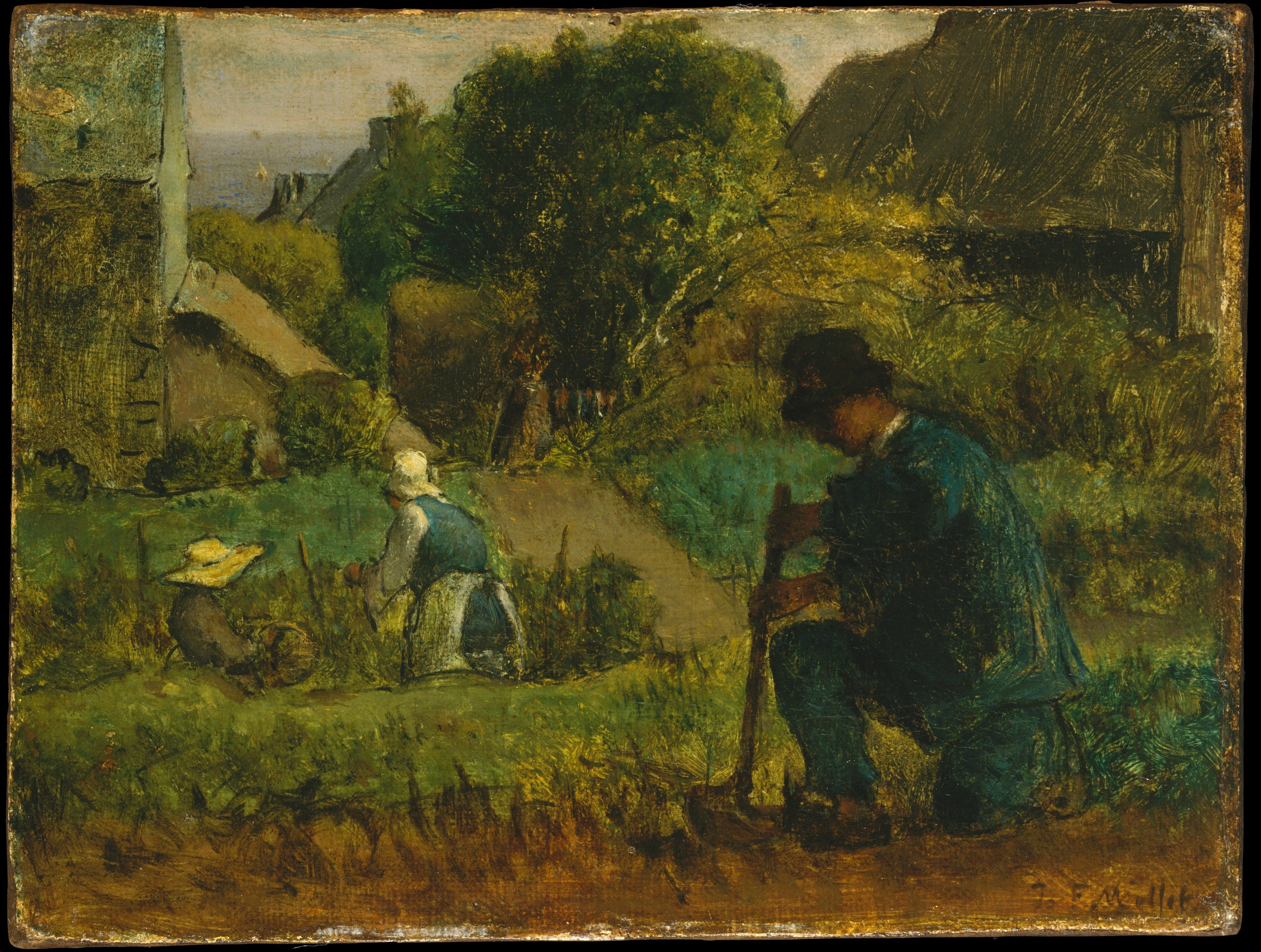 Garden Scene - Jean-François Millet