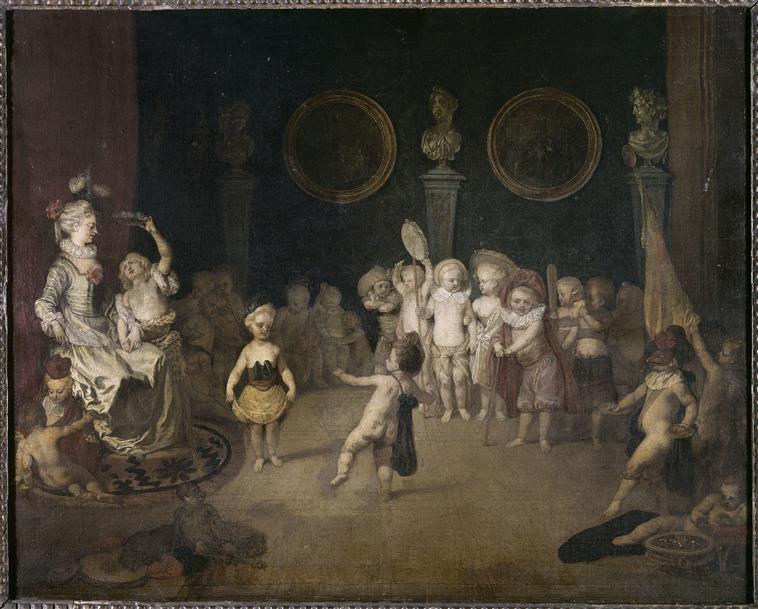 Scene of the Italian comedy played by a troupe of children - Antoine Watteau