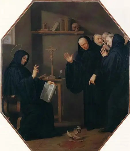 Scene from the life of Saint Benoît. The Poisoned Wine Cup - Philippe de Champaigne