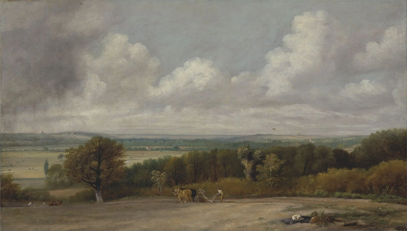 Scene of plowing in Suffolk - John Constable