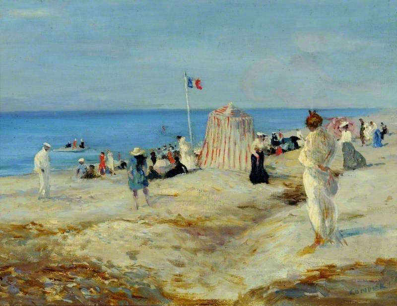 French beach scene, Dieppe - Charles Conder