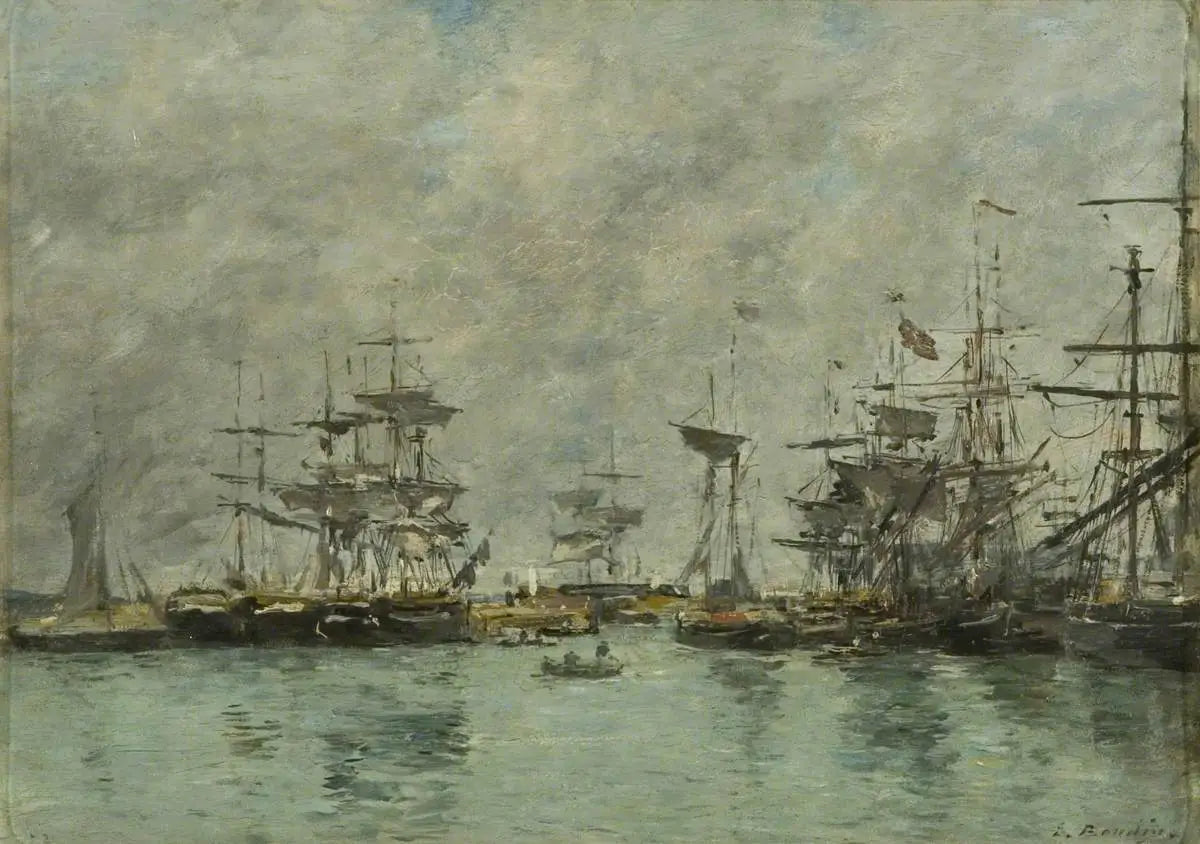 Scène de port - Eugène Boudin image 1 reproduction d’œuvre d’art à l’huile