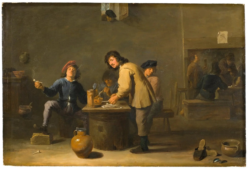 Tavern scene with pipe smokers - David Teniers the Younger