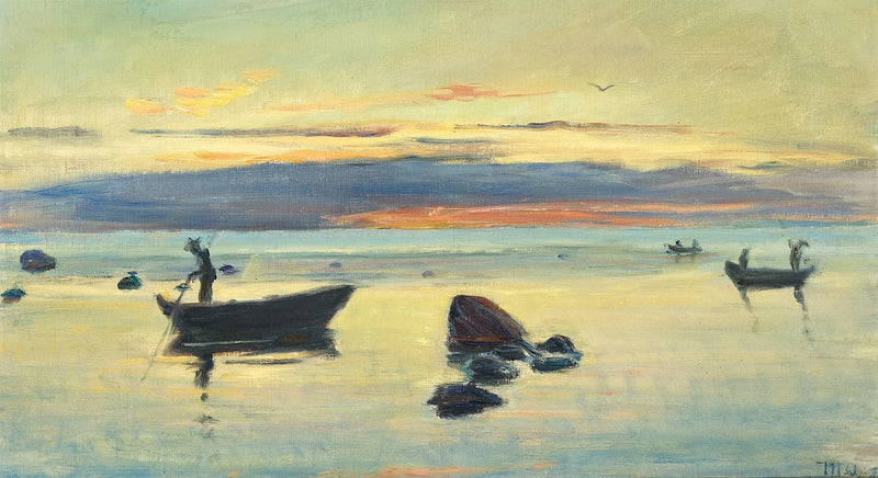 Evening scene from Skagen, Denmark. -Michael Peter Ancher