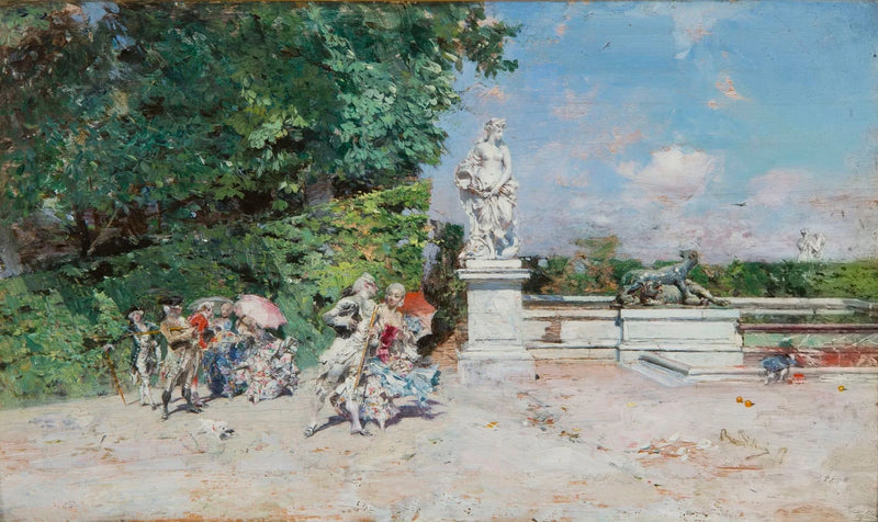 Gallant scene in the Versailles park - Giovanni Boldini