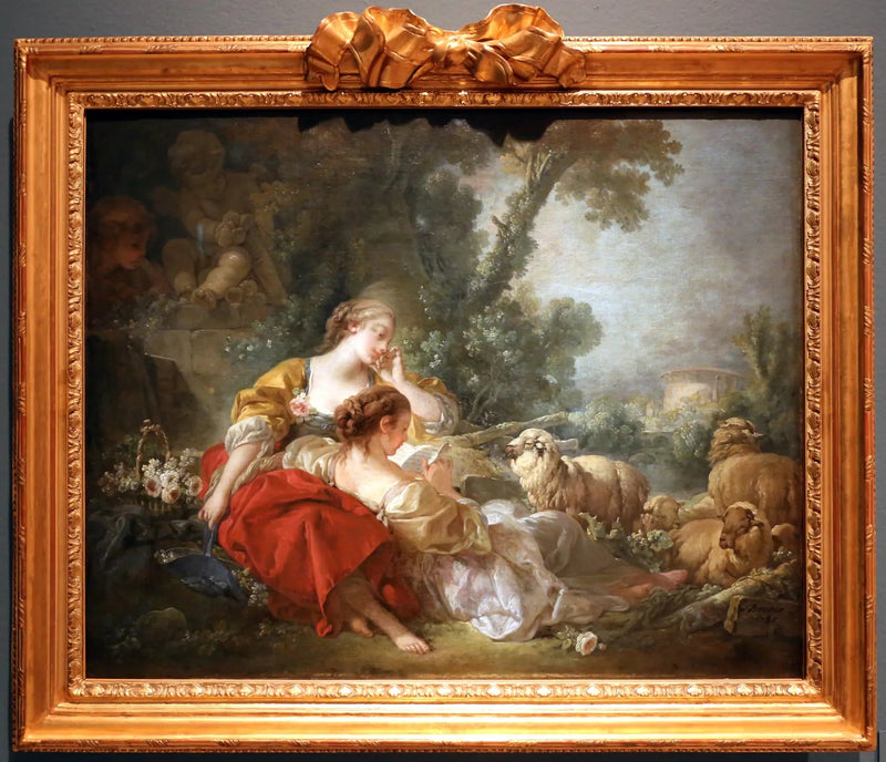 Pastoral scene with two shepherdesses - François Boucher