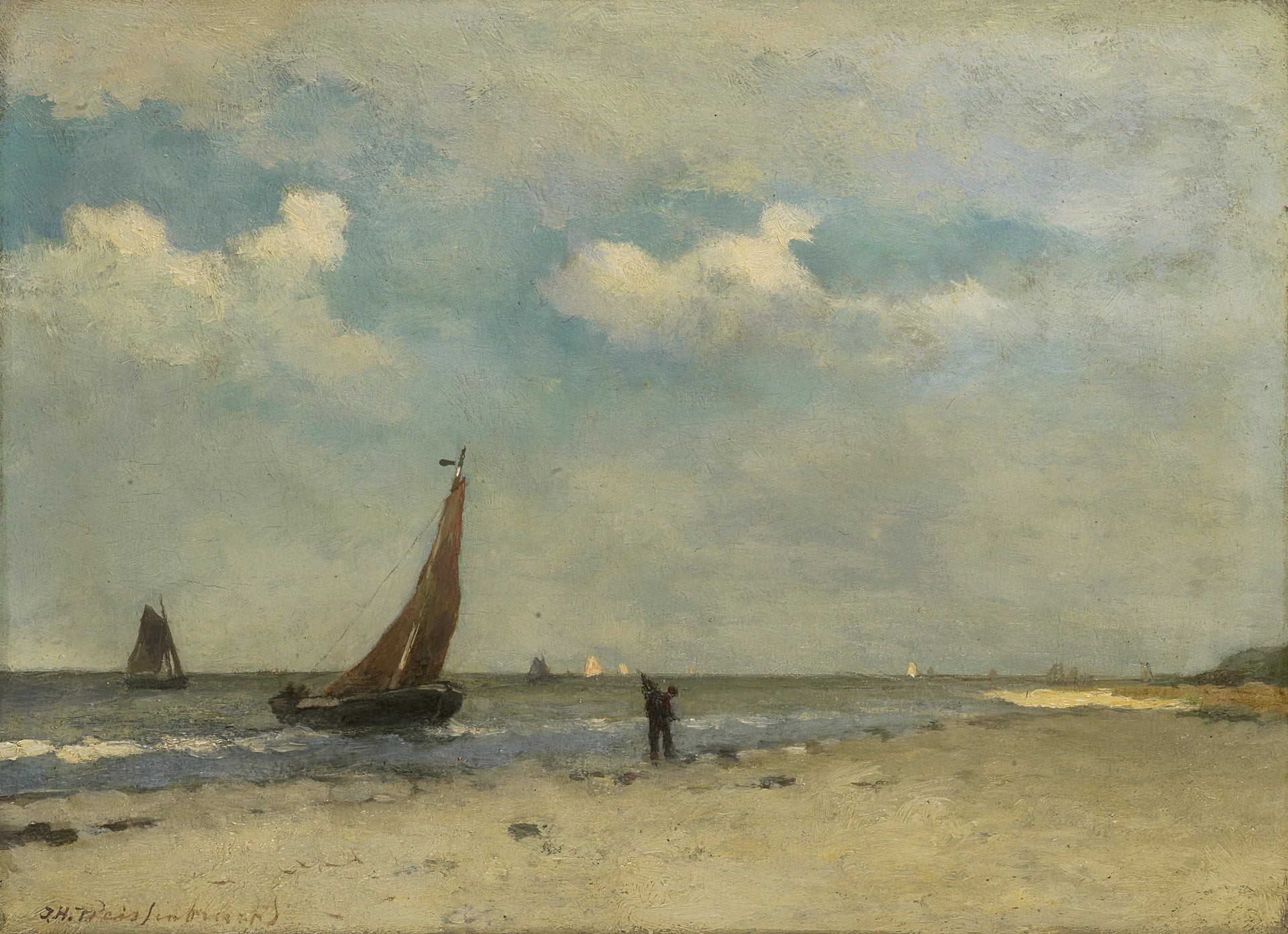Scène de plage - Johan Hendrik Weissenbruch