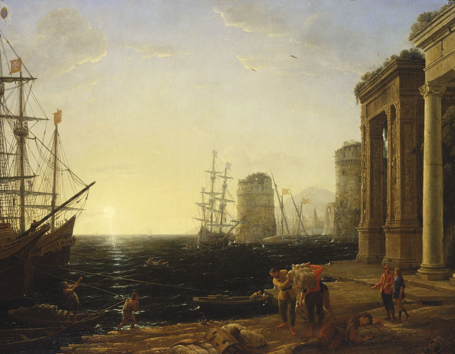 Port Scene at Sunset - Claude Lorrain