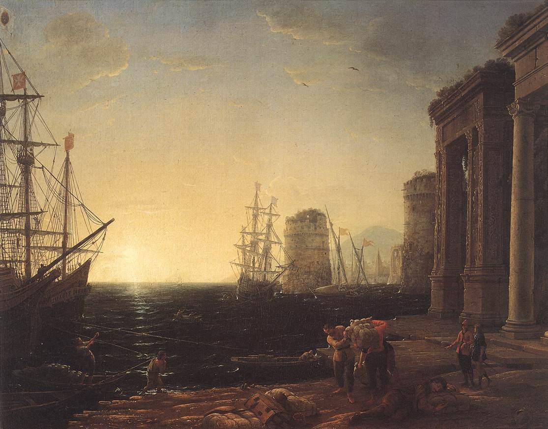 Port Scene at Sunset - Claude Lorrain