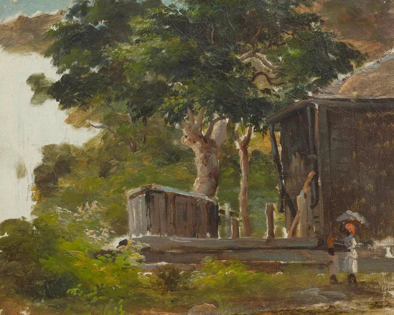 Village Scene - Camille Pissarro