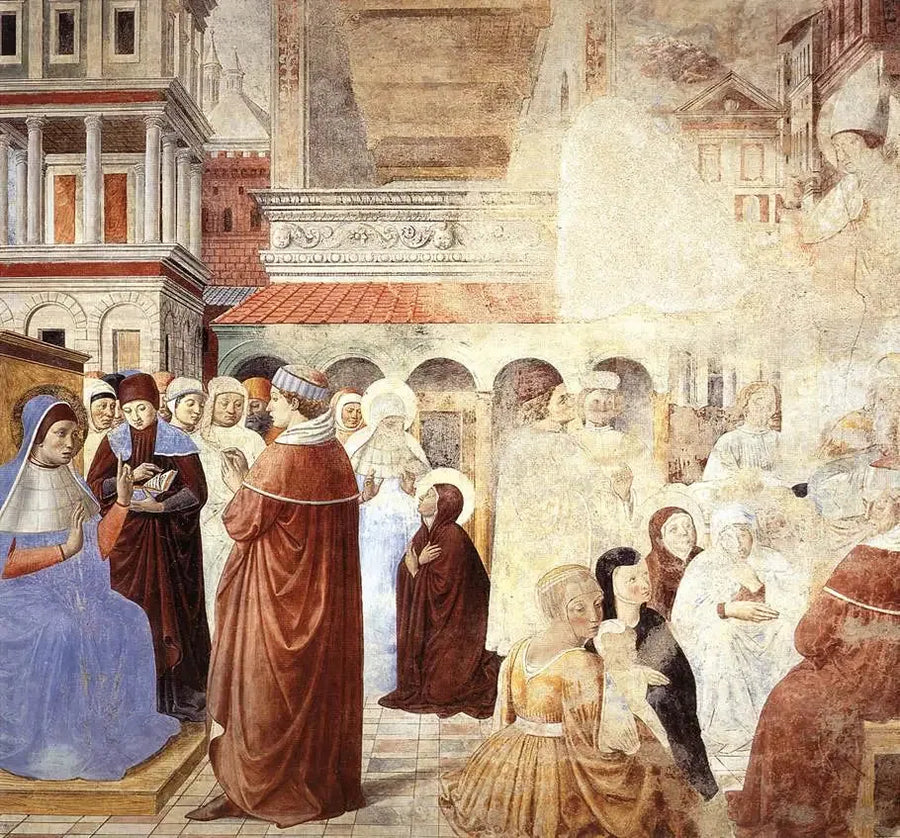 Scenes with Saint Ambrose (Scene 9, North Wall) - Benozzo Gozzoli