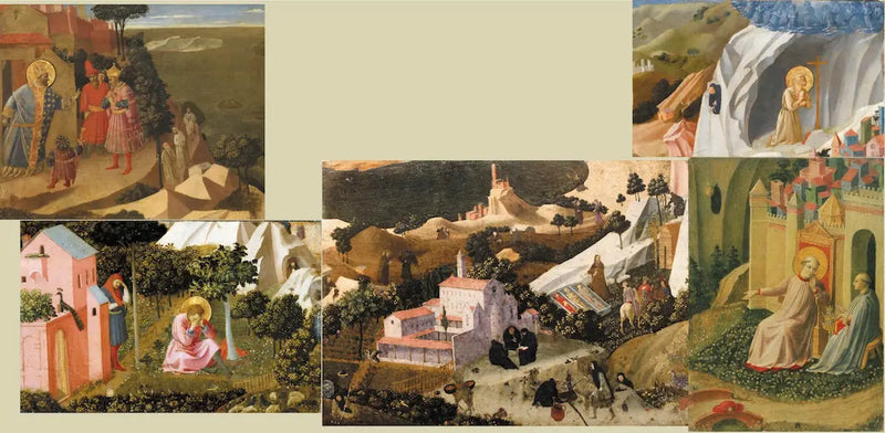 Scenes from the Thebaid. Extract from a panel cut into 6 pieces - Fra Angelico