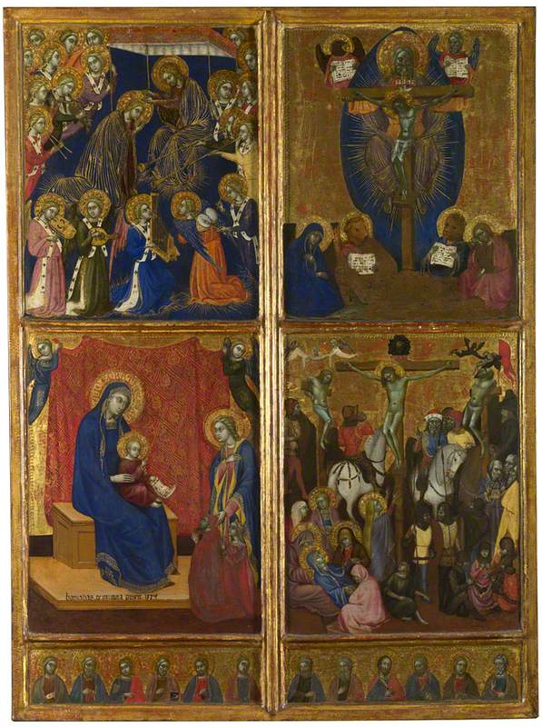 Scenes of the Virgin ; The Trinity ; The Crucifixion - Barnaba da Modena