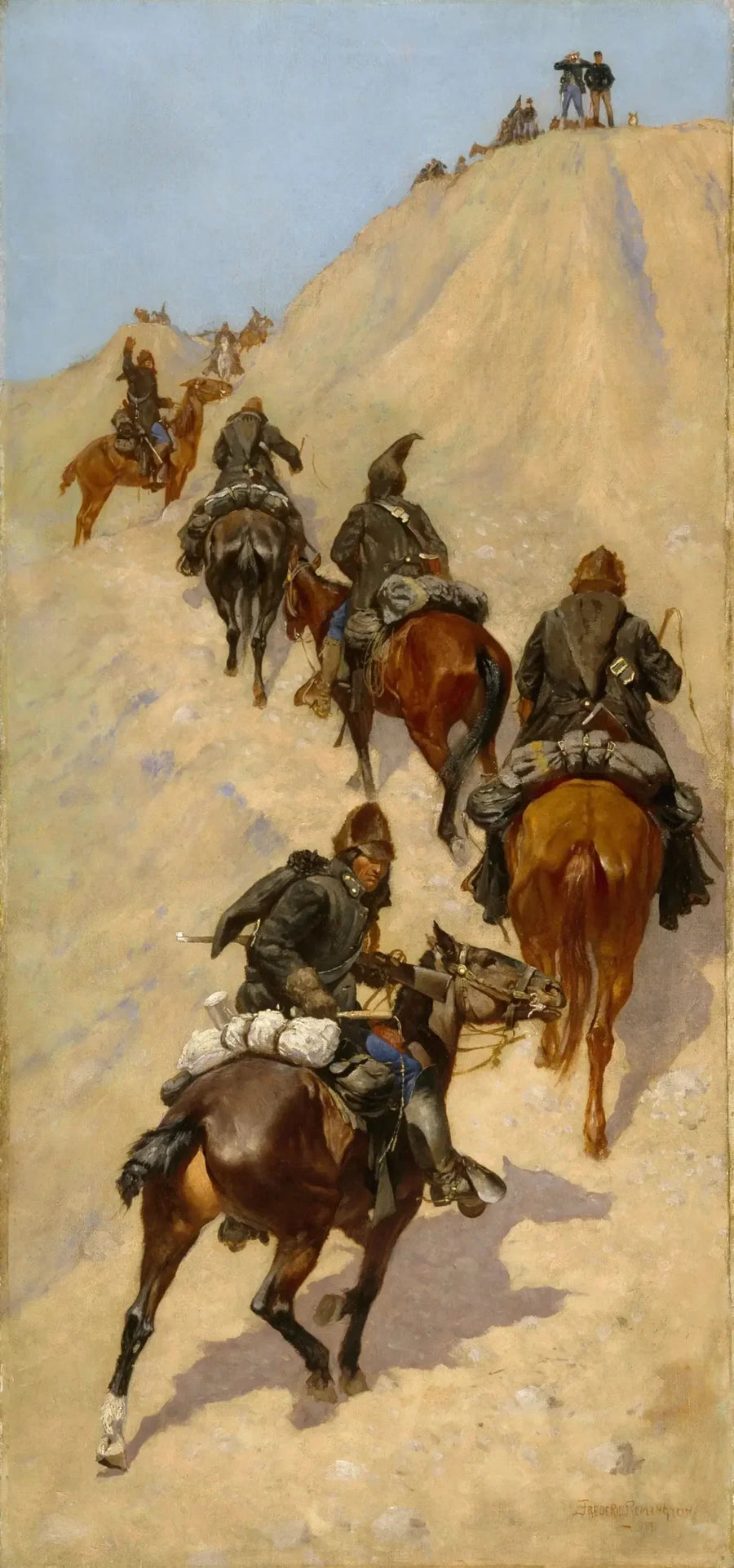 Scouts climbing a mountain - Frederic Remington