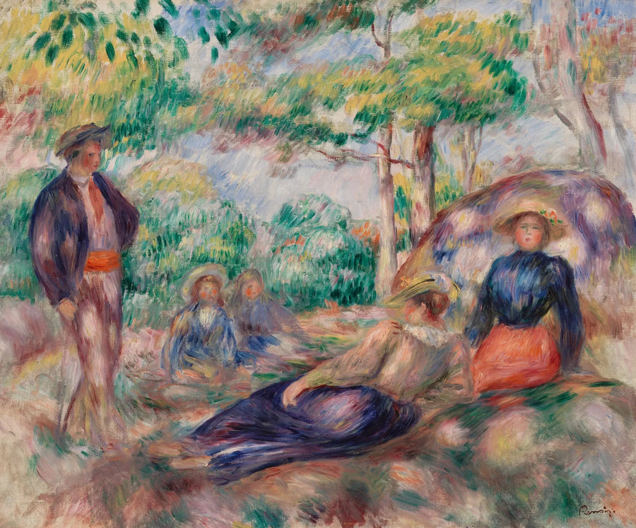 Resting in the Grass (The Luncheon on the Grass) - Pierre-Auguste Renoir
