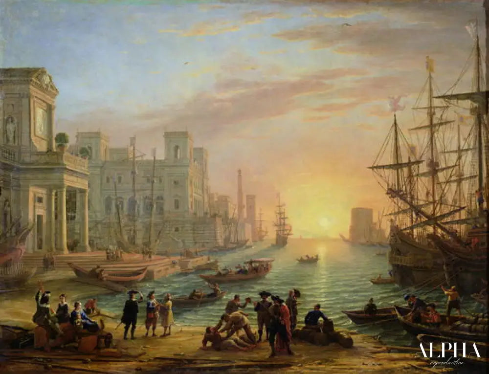 Seaport at Sunset - Claude Lorrain - Reproductions de tableaux et peintures haut de gamme