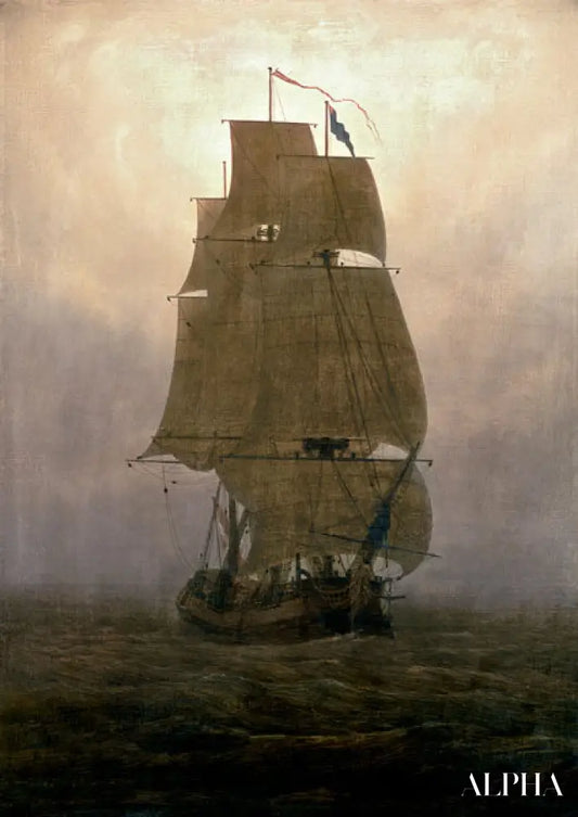 Segelschiff im Nebel - Caspar David Friedrich - Reproductions de tableaux et peintures haut de gamme