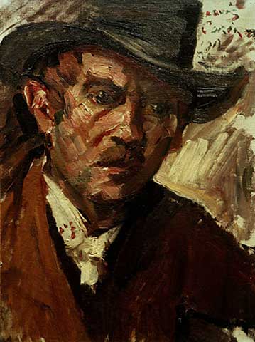 Selbstporträt mit schwarzem Hut - Lovis Corinth image 1 reproduction réalisée par Alpha Reproduction