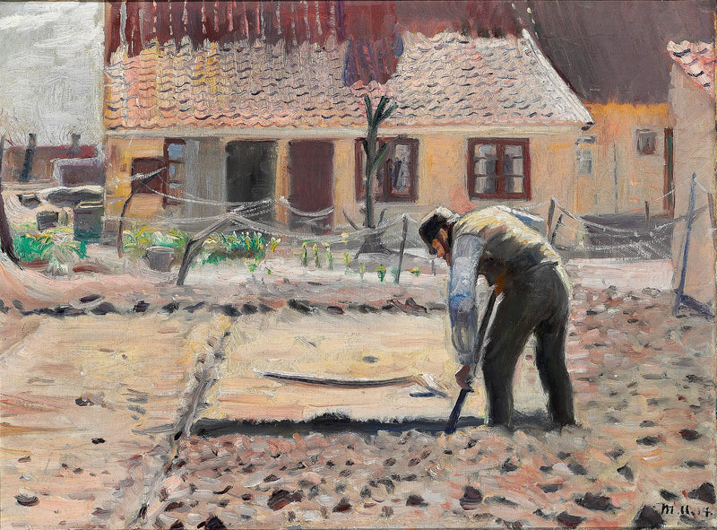 Senius is working in his vegetable garden. - Michael Peter Ancher