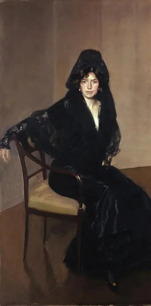 Lady in a Spanish Mantilla - Joaquín Sorolla