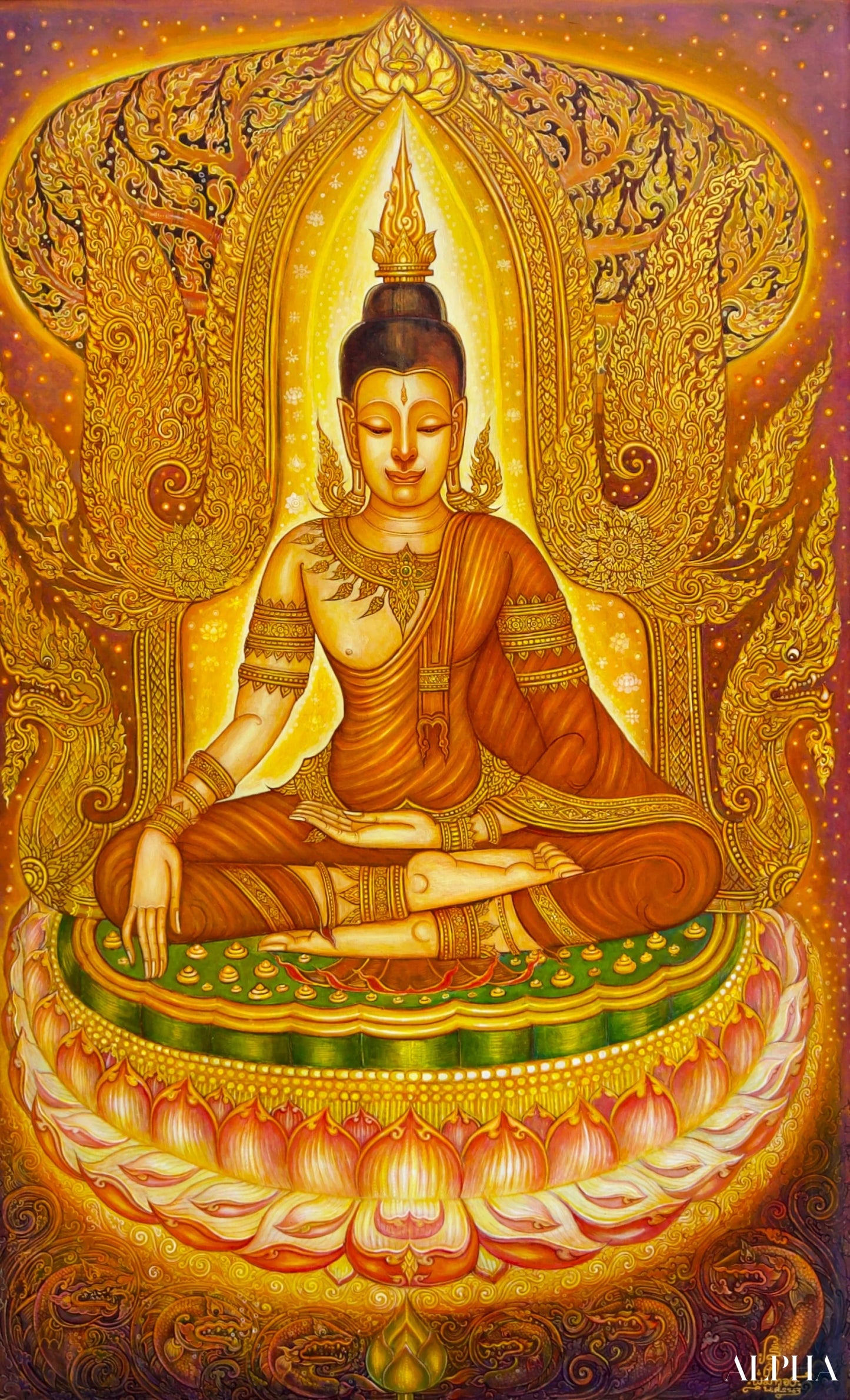 Serenity of the Buddha - Siwakorn | 80 x 130 cm Reproductions of paintings in oil paint