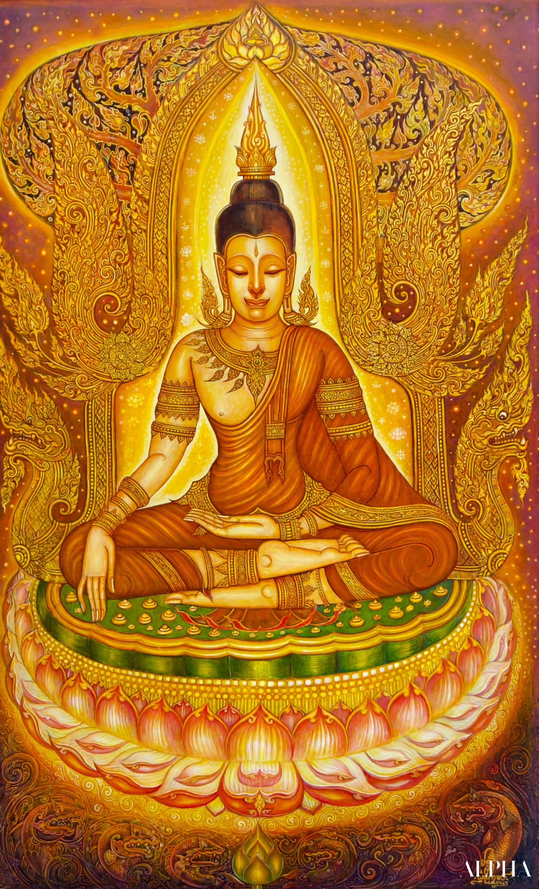 Serenity of the Buddha - Siwakorn | 80 x 130 cm Reproductions of paintings in oil paint