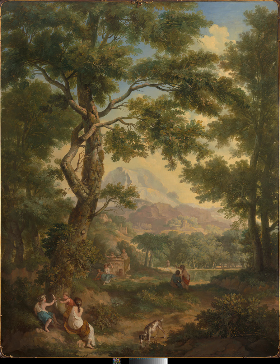 Série de dix peintures murales représentant des paysages arcadiens dans la pièce côté jardin au rez-de-chaussée de la maison Herengracht 524 à Amsterdam. - Jurriaan Andriessen