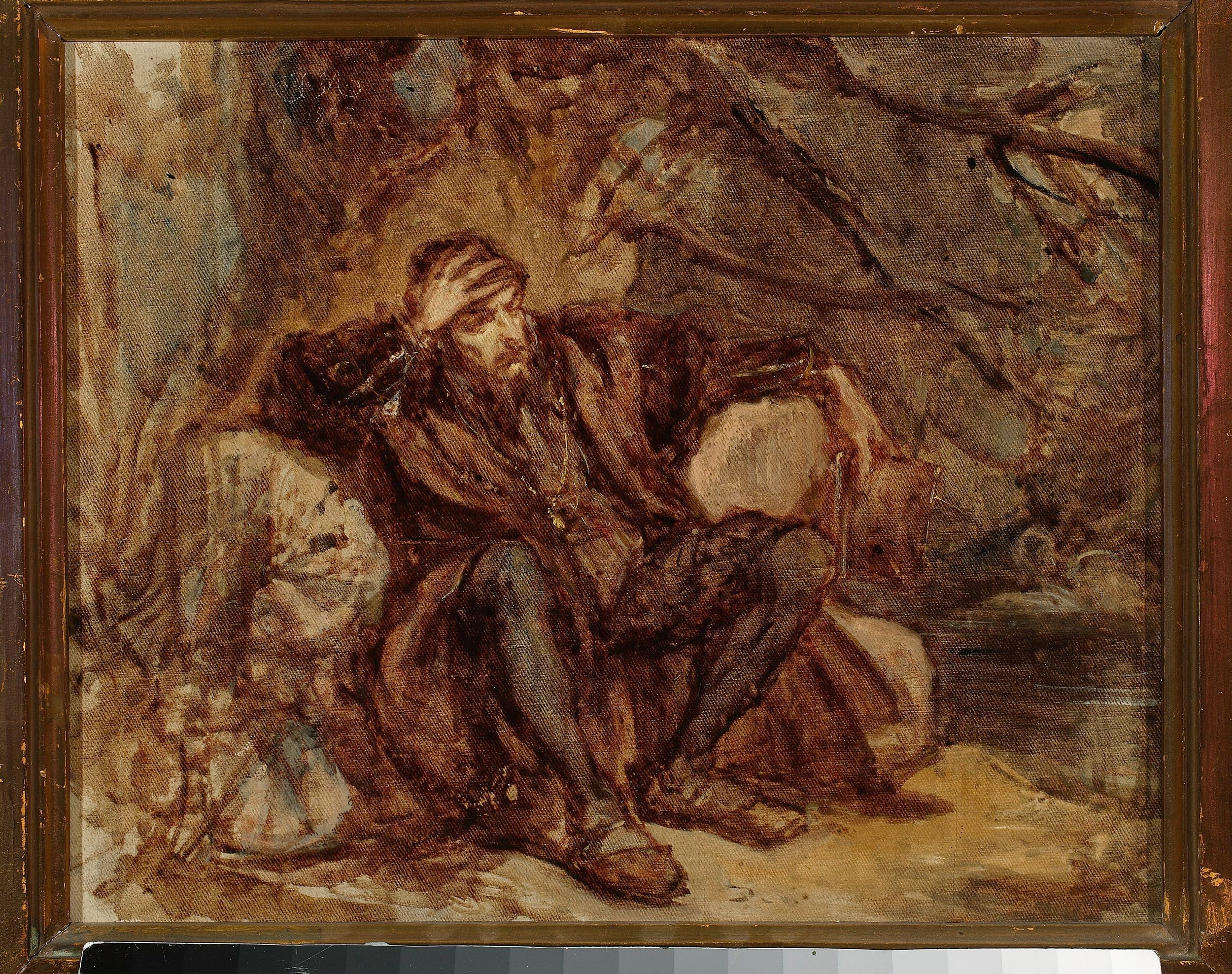 Sigismond Auguste in the Vilnius Garden, sketch - Jan Matejko