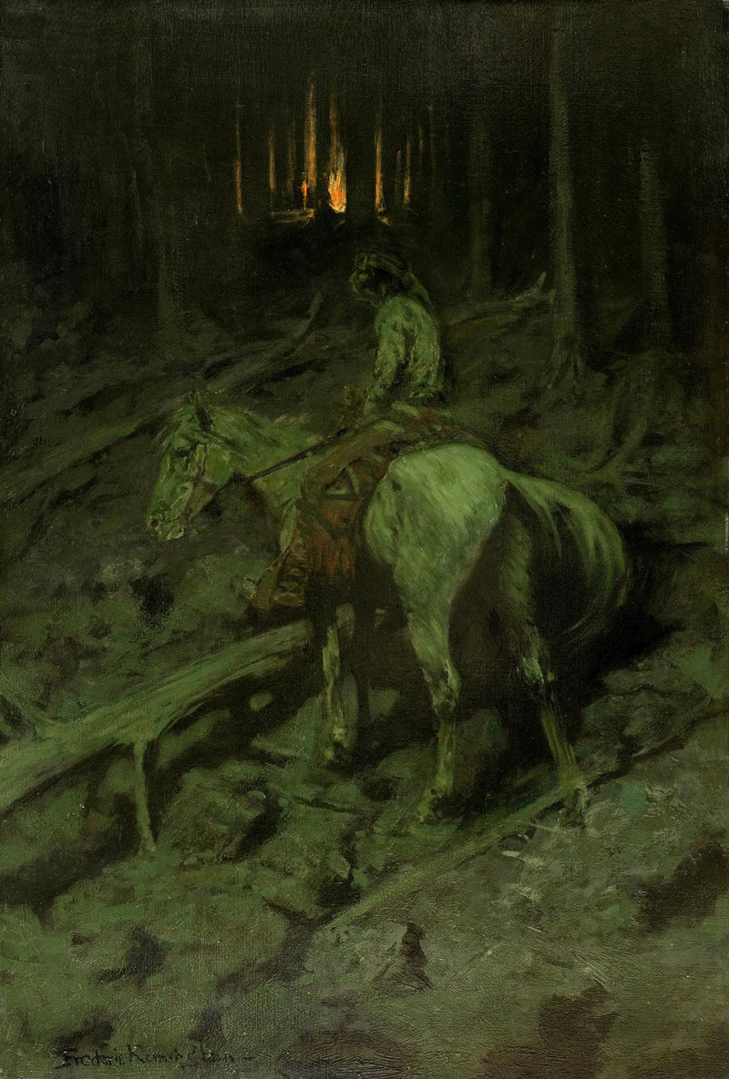 Apache Shooting Signal - Frederic Remington