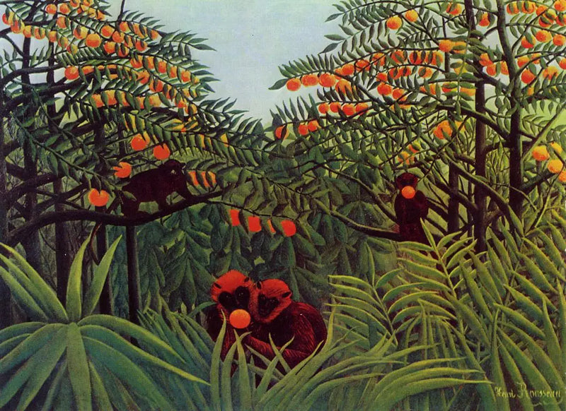 Monkeys in the Jungle - Henri Rousseau