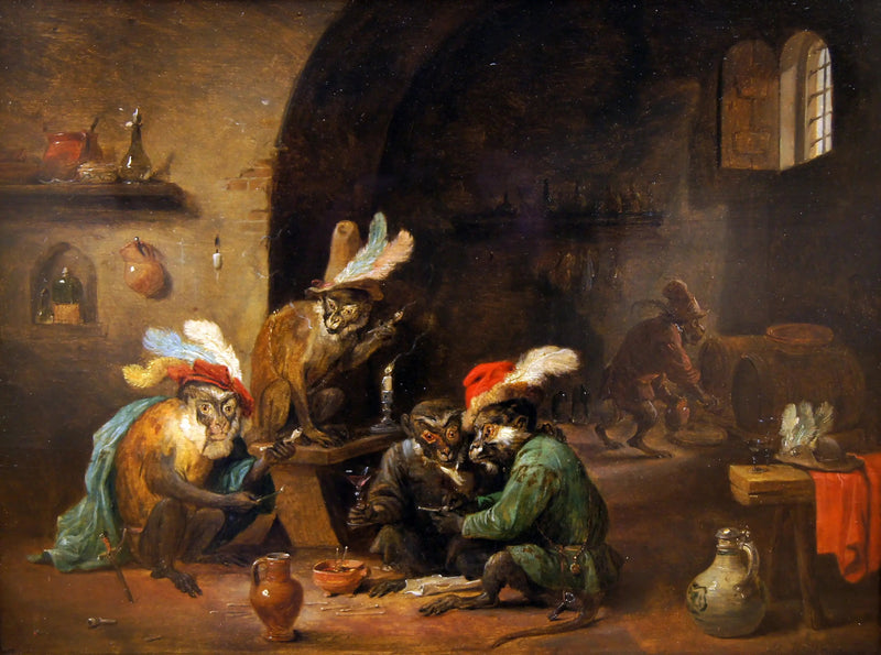 Smoking Monkeys - David Teniers the Younger