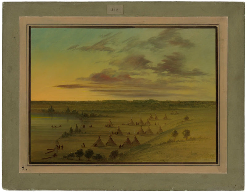 Sioux Village - Swan Lake - George Catlin