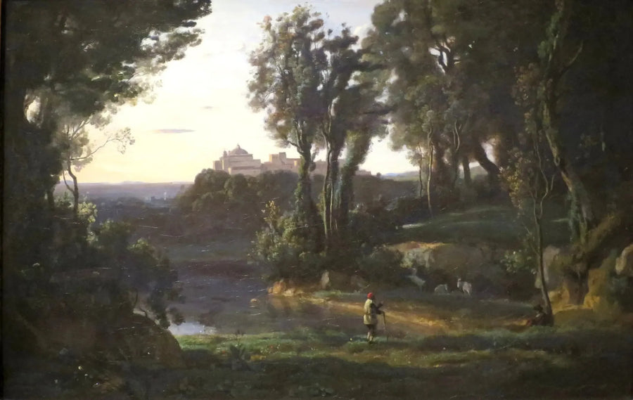 Italian site with the church of Ariccia - Jean-Baptiste Camille Corot