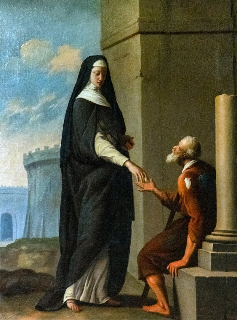 Carmelite Sister Giving Alms - Eustache Le Sueur