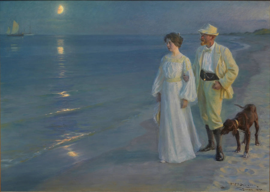 Summer Evening at Skagen Beach – the artist and his wife - Peder Severin Krøyer
