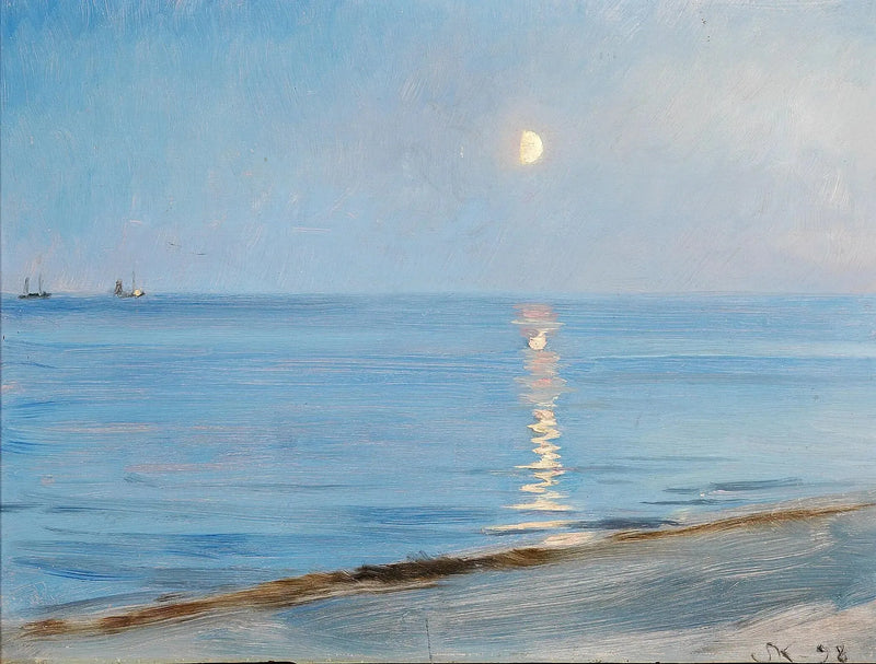 Evening at Skagen Beach. Moonlight. - Peder Severin Krøyer