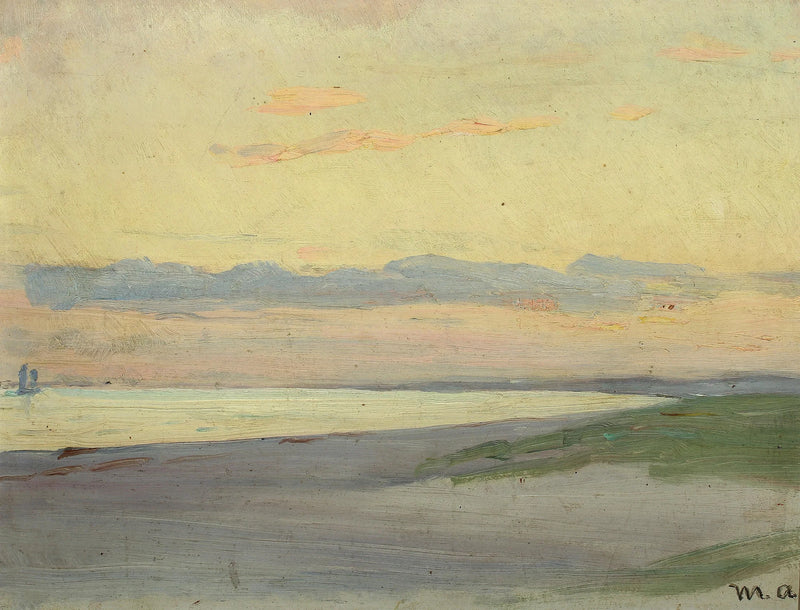 Evening in Skagen with a sea view. - Michael Peter Ancher
