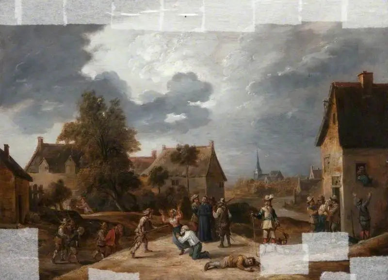 Soldiers pillaging a village - David Teniers the Younger